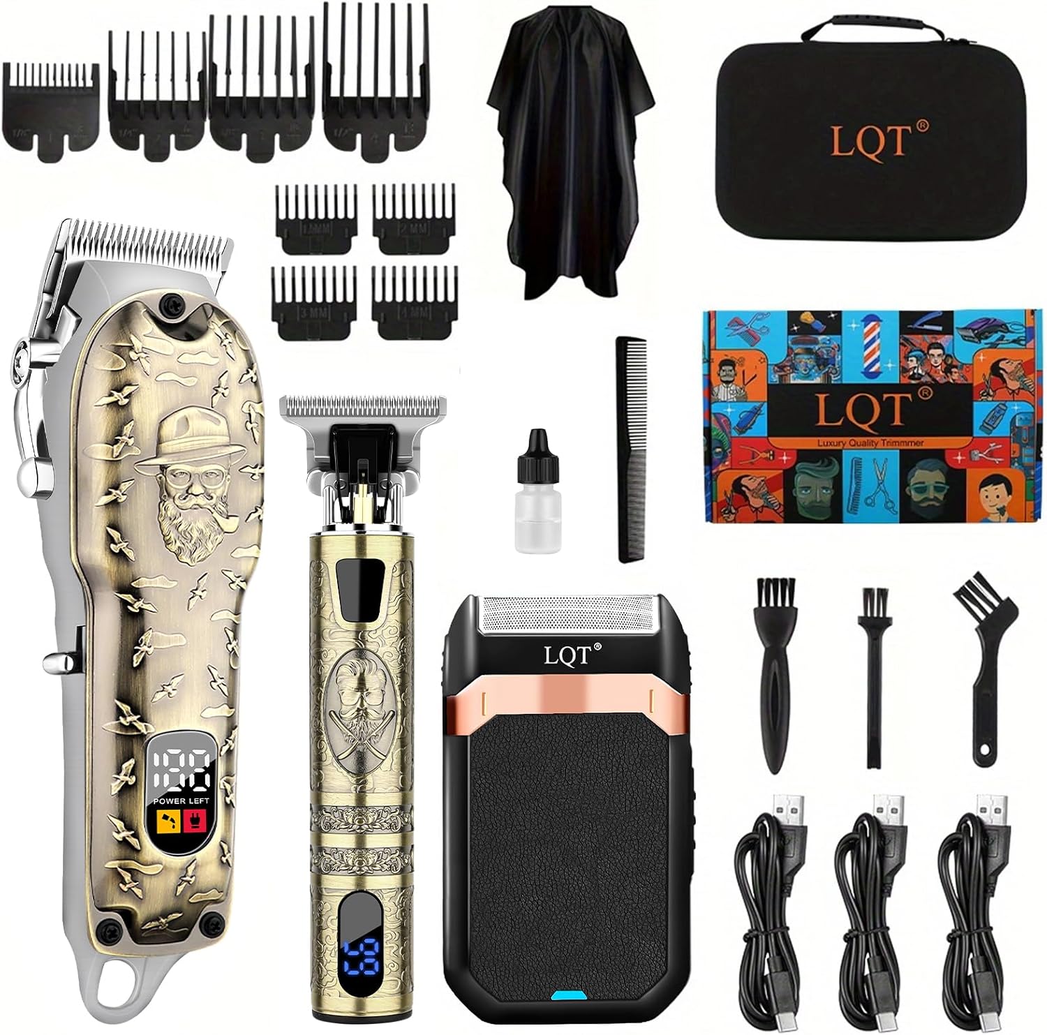 Men'S Grooming Images - Draadloze tondeuseset voor mannen, LED-display, professionele