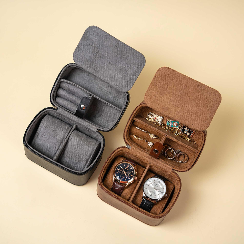 Men'S Grooming Wedding Day - Gepersonaliseerde horlogedoos voor mannen Reissieradendoos Lederen